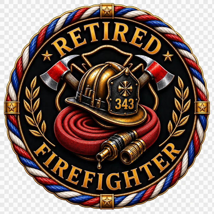 Retired Firefighter Tribute Shirt front design